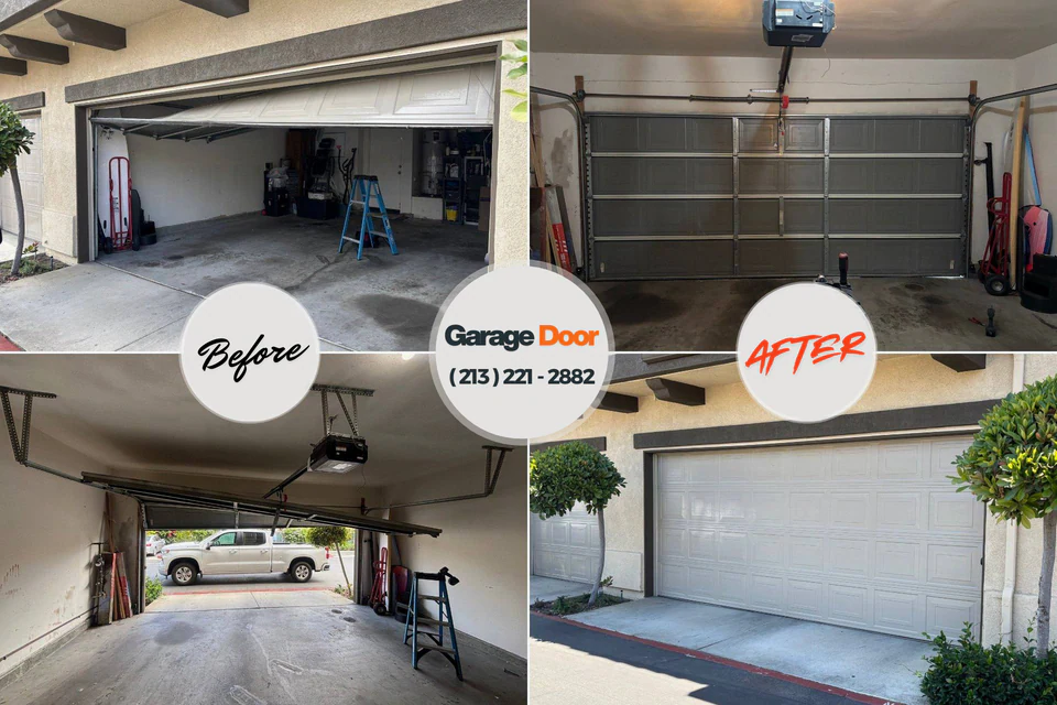 Before and after: garage door repair Middleville, MI